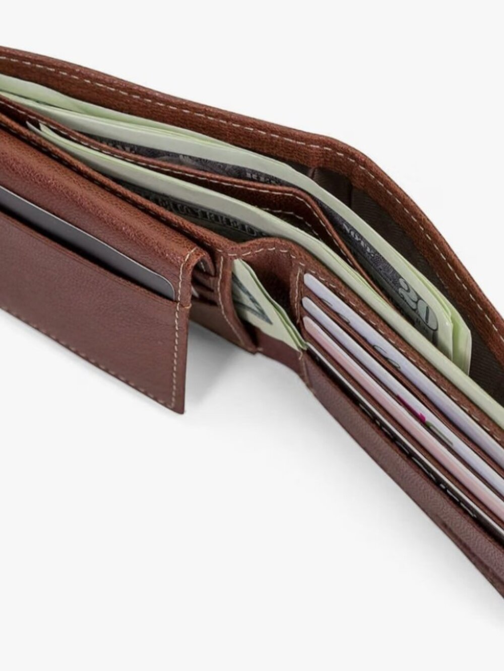Timberland Men’s Genuine Leather RFID Passcase Wallet Brown Bifold